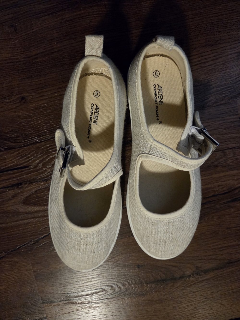 ☀️ 3/$15 - Ardene Cream Mary Jane Canvas Shoes with Buckle - Picture 2 of 9